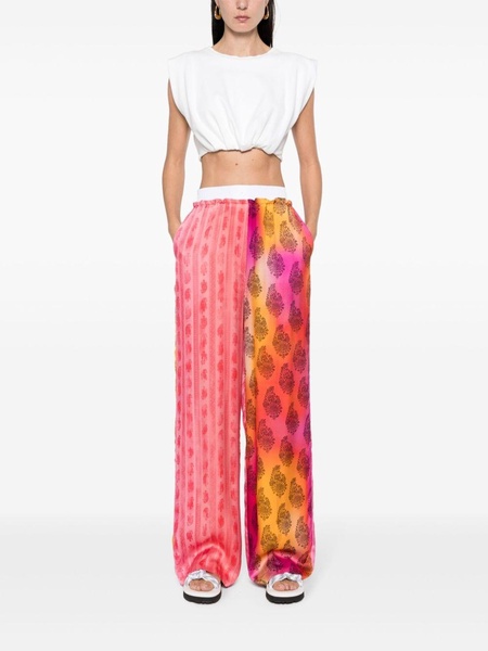 ombré-floral straight trousers