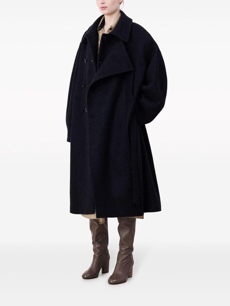 asymmetrical wool coat 