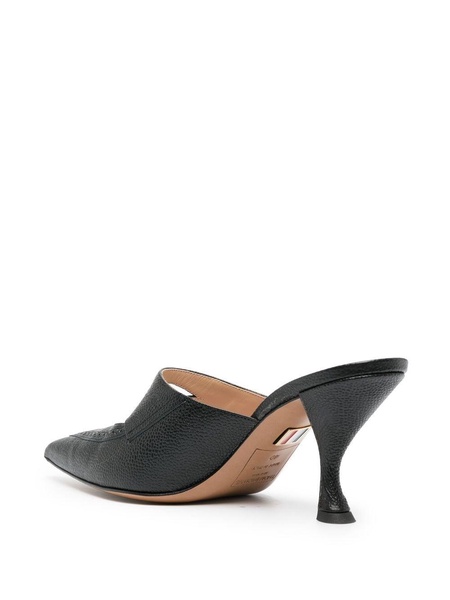 75mm cut-out leather mules