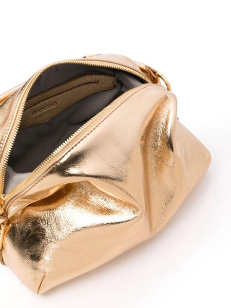 metallic leather tote bag