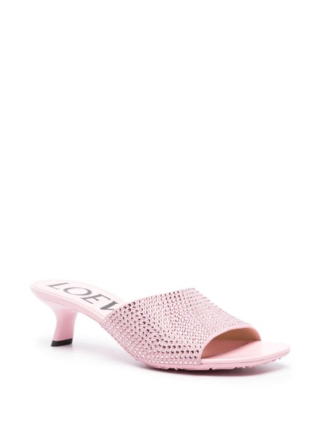 Petal 50mm rhinestone-embellished mules