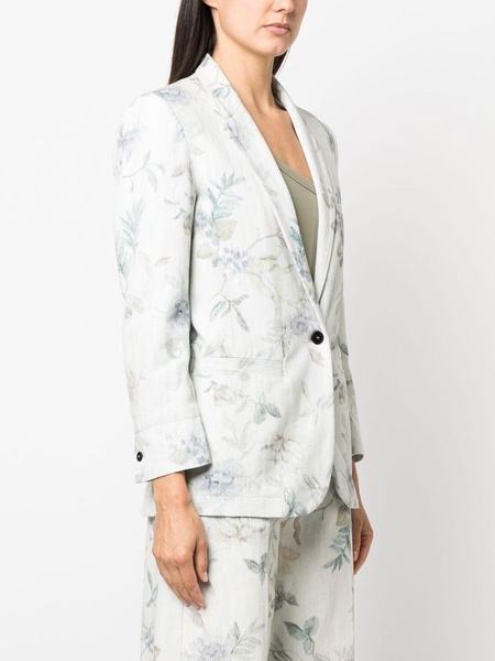 floral-print single-breasted blazer 