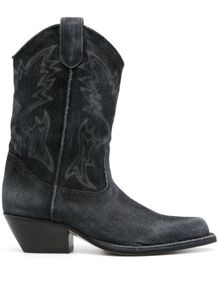 50mm panelled denim ankle boots