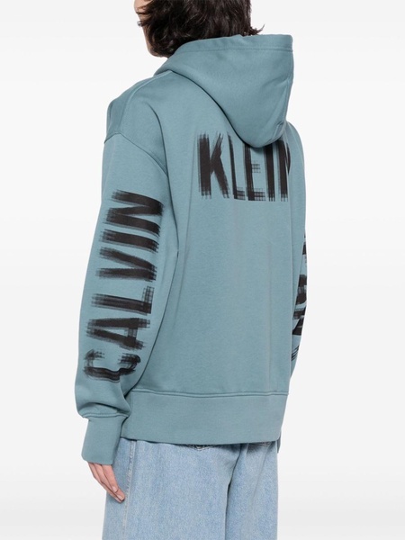 logo-print drawstring hoodie