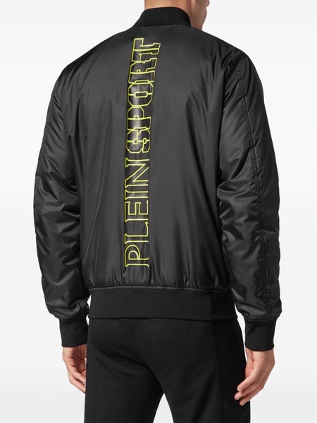 logo-print zipped bomber jacket