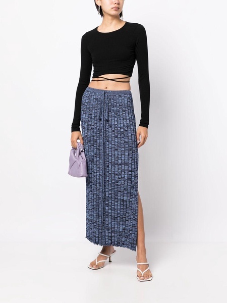 ribbed marl-knit maxi skirt