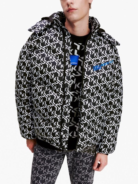 monogram-pattern padded jacket