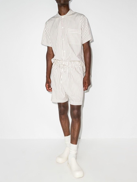 vertical-stripe pajama shorts