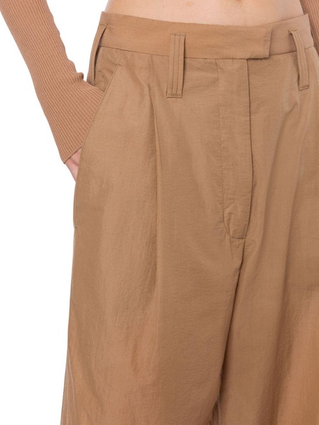 Beige Cotton Blend Trousers