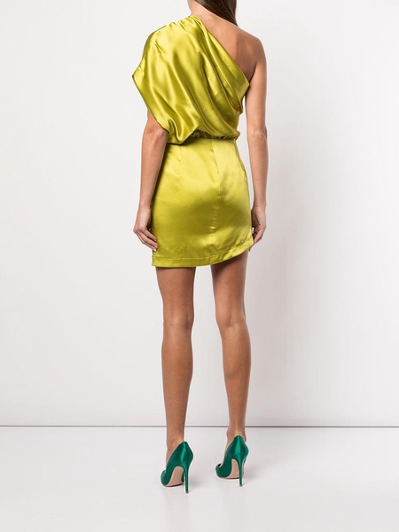 satin asymmetric mini dress