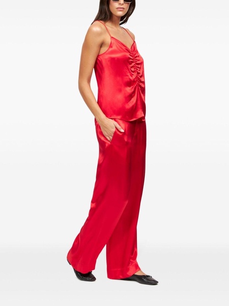 wide-leg satin trousers