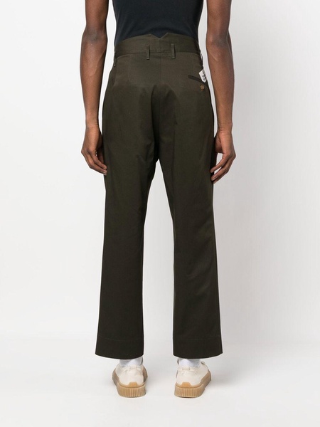 embroidered heart-motif cropped trousers