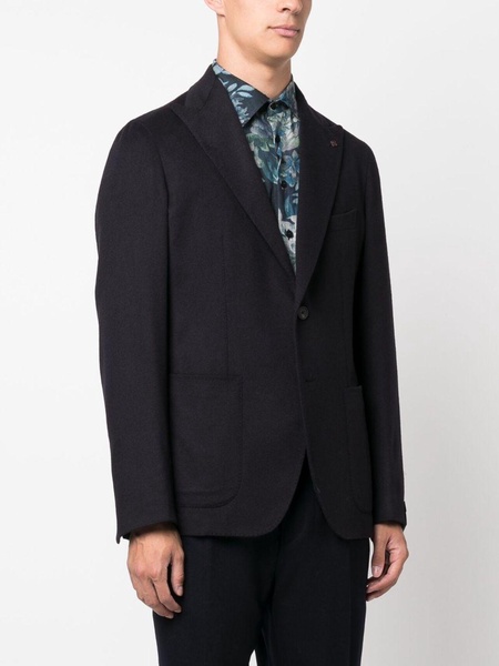 single-breasted virgin wool-blend blazer