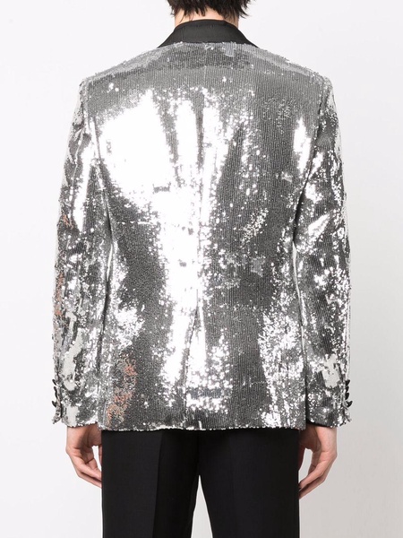 sequin-embellished single-breasted blazer