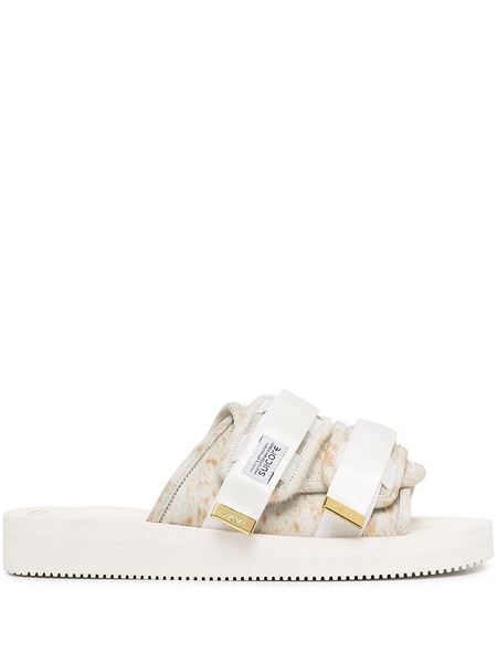 Moto-Vhl shearling trim sandals