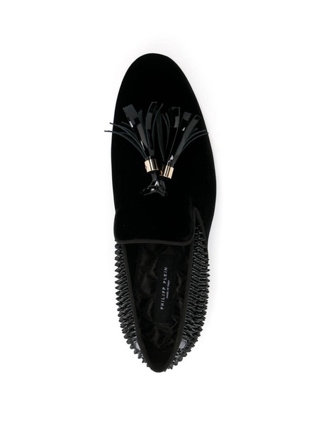 Studs velvet loafers 