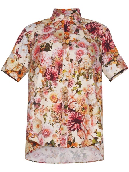 floral-print trapeze shirt