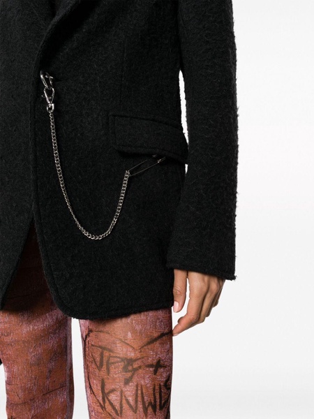 chain-link textured single-breasted blazer