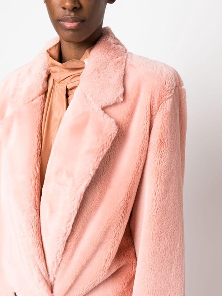 double-breasted faux-fur jacket