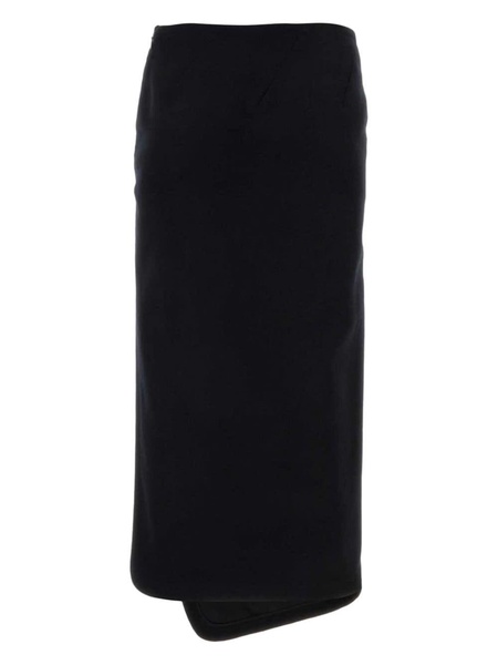 asymmetric-hem wool skirt