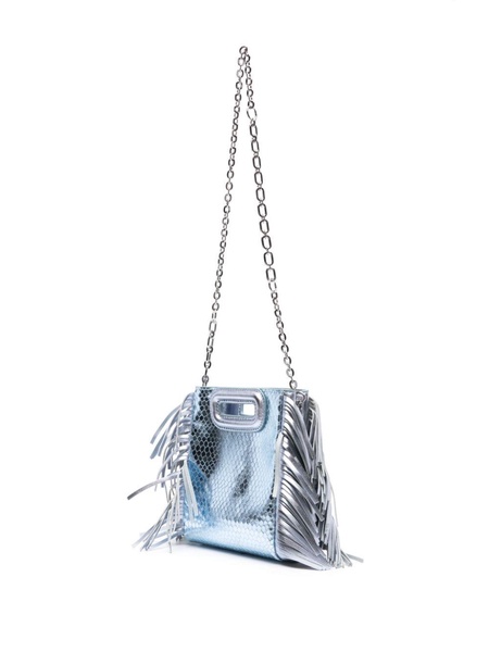 snakeskin-effect leather shoulder bag