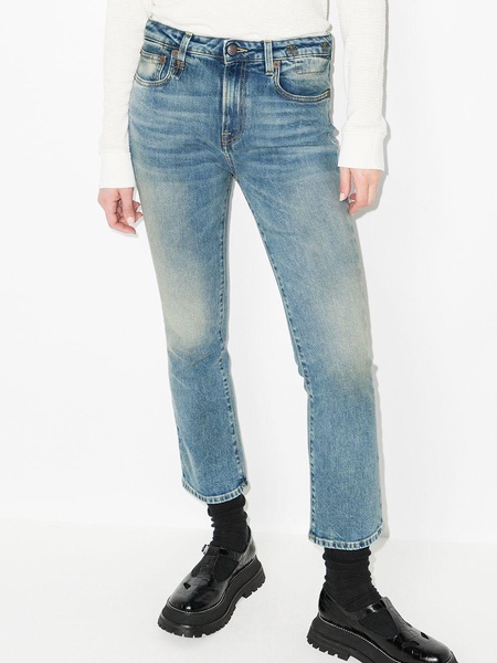 mid-rise flared jeans