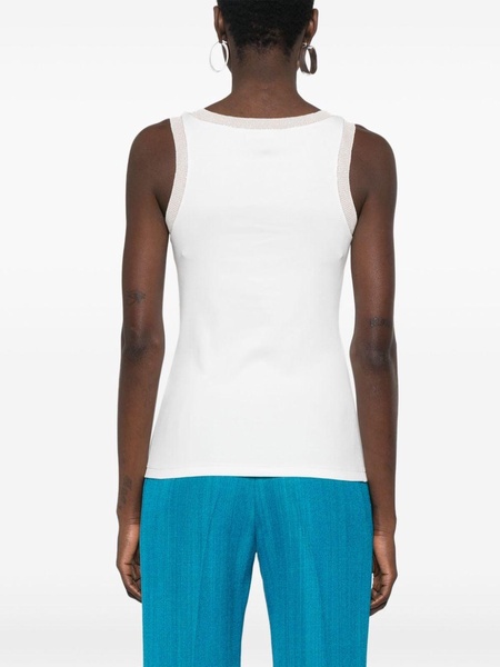 lurex-trim ribbed tank top