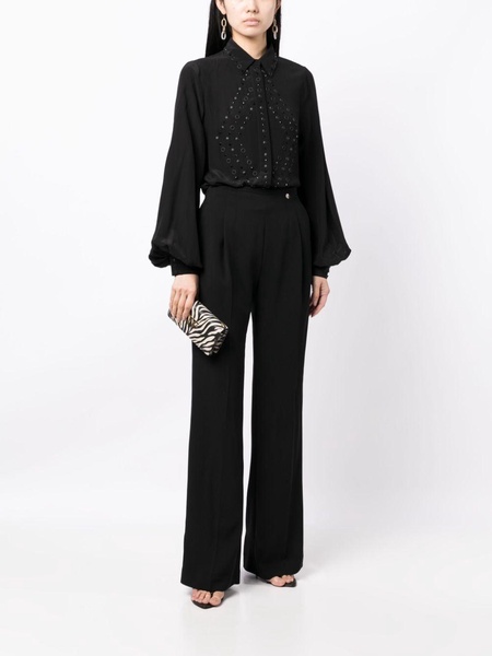 eyelet-embellished silk shirt 