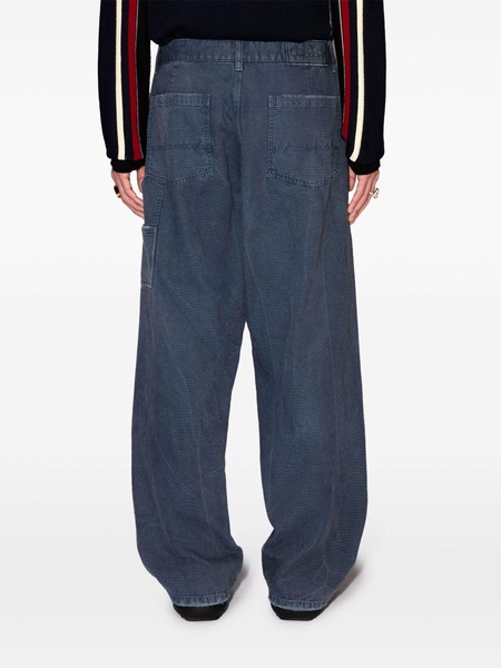 cotton straight-leg trousers