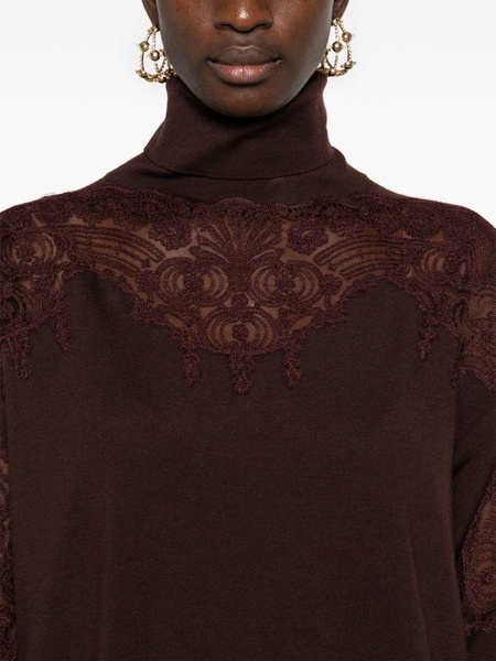 lace-detail sweater 