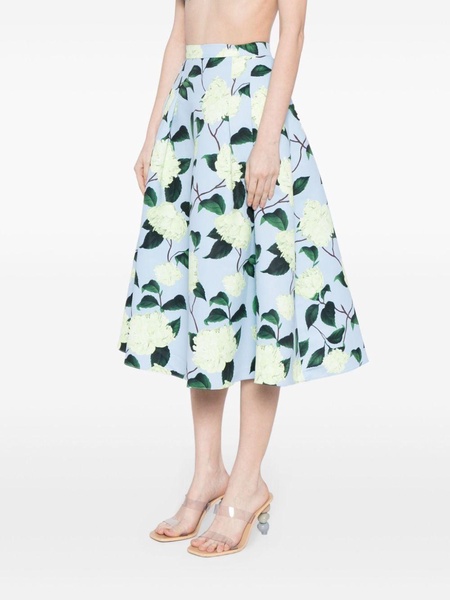 Lydia floral-print midi skirt