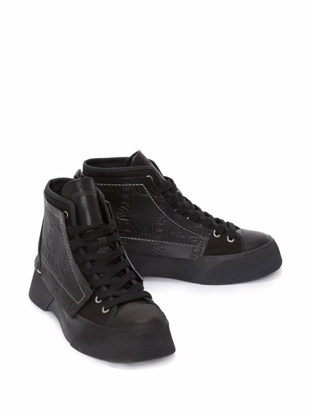 embossed high-top sneakers