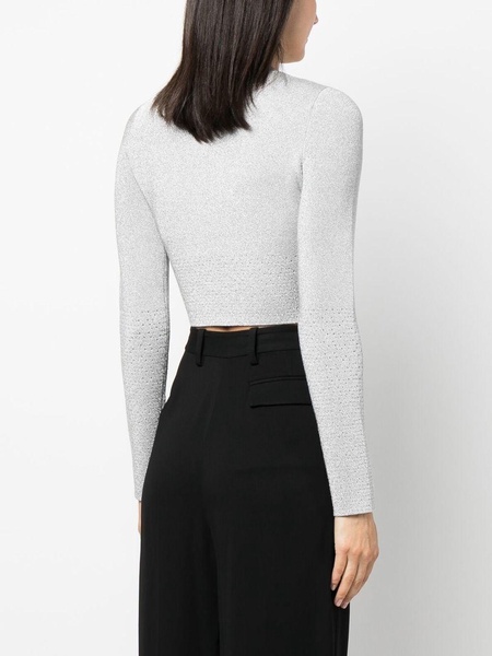 lurex cropped cardigan