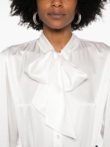 pussy-bow collar silk blouse