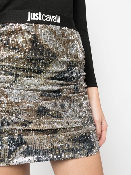 sequined ruched skirt