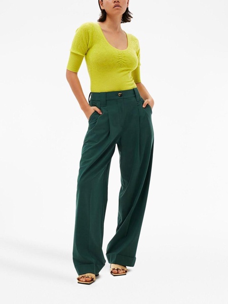 pleat-detail trousers