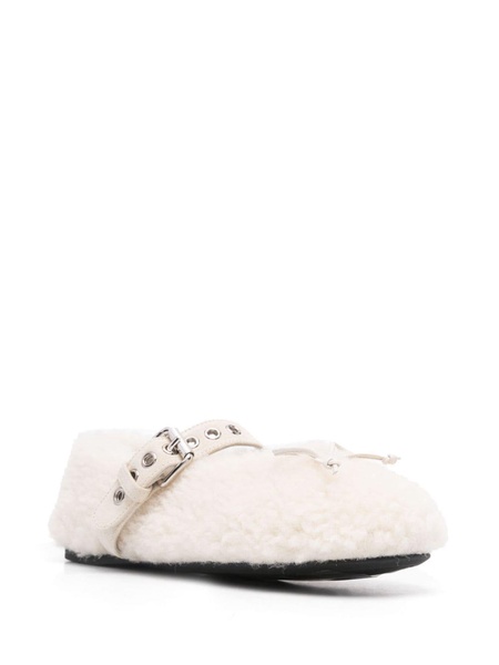 shearling ballet flats