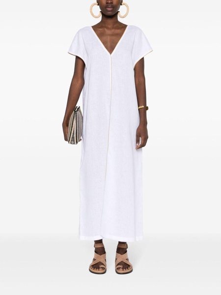 Monili-chain linen maxi dress