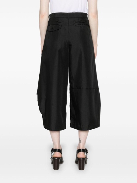 pleated twill cropped trousers 