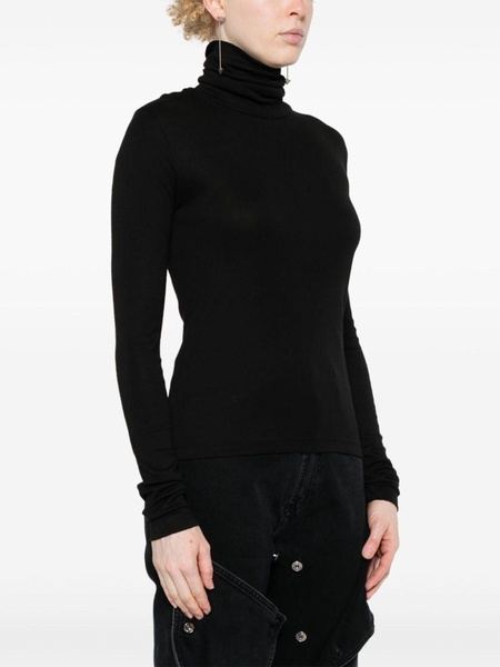 roll-neck fine-ribbed T-shirt