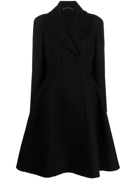 A-line double-breasted wool coat