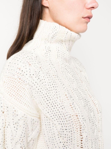 crystal-embellished knit jumper