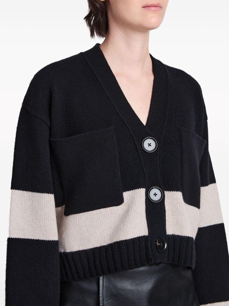 Sofia striped wool-blend cardigan