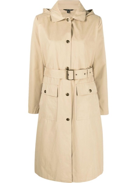 belted mid-length trench coat