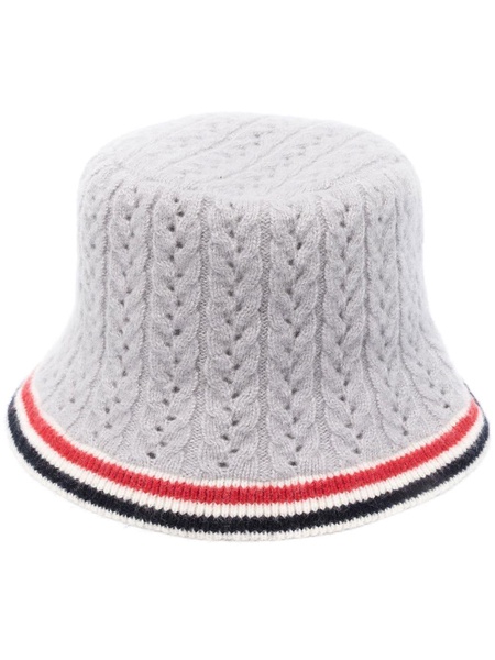 cable-pointelle bucket hat