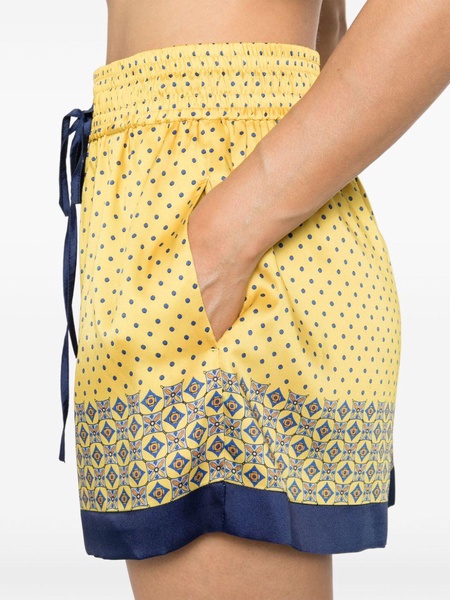 polka-dot contrast-border shorts