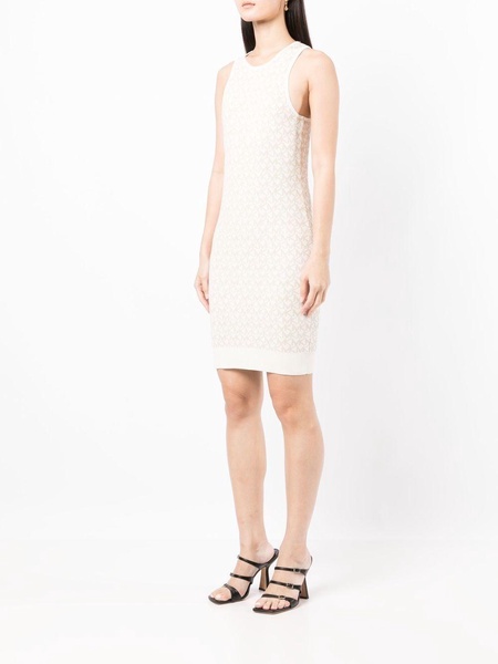 logo jacquard knitted mini dress