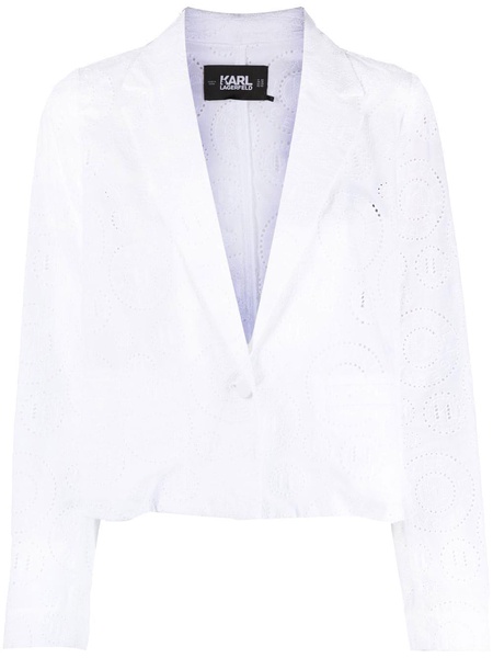 broderie anglaise cropped blazer