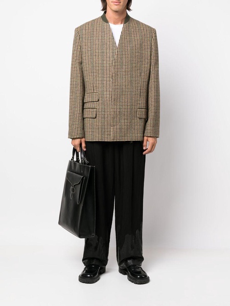 houndstooth-pattern wool blazer