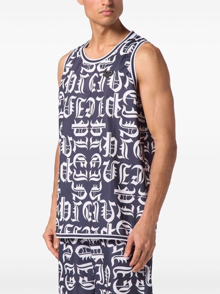 all-over logo-print tank top